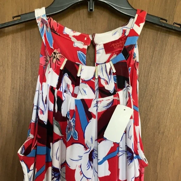 Jennifer Lopez dress floral print high low cut out detail sleeveless XS - Picture 12 of 16